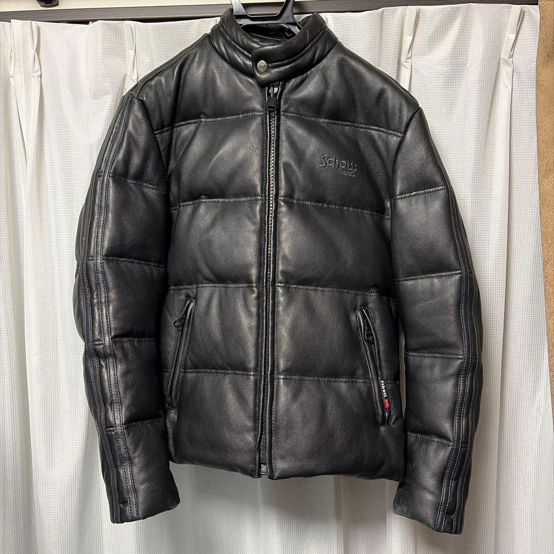 休日特価！Schott レザーダウンジャケット