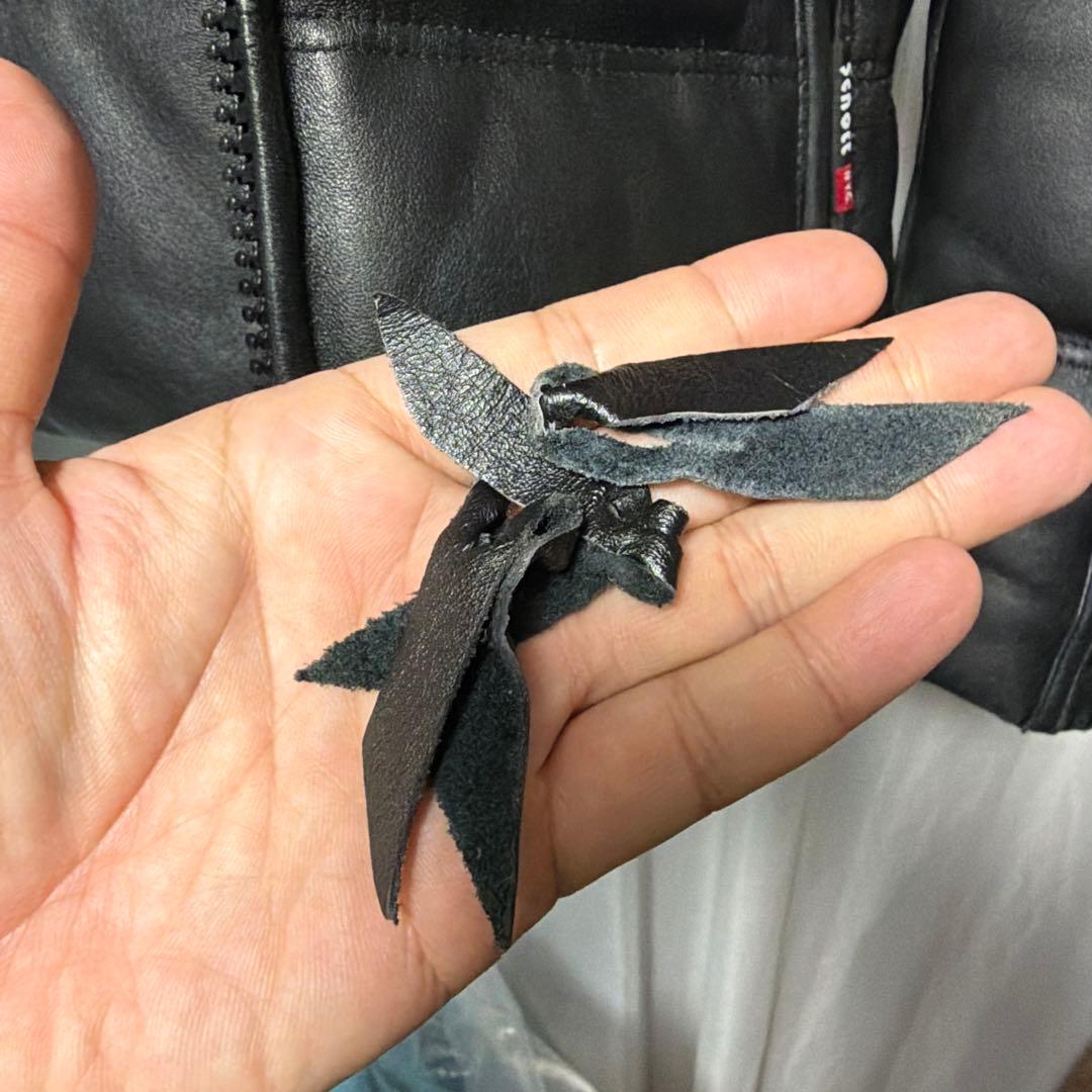 休日特価！Schott レザーダウンジャケット