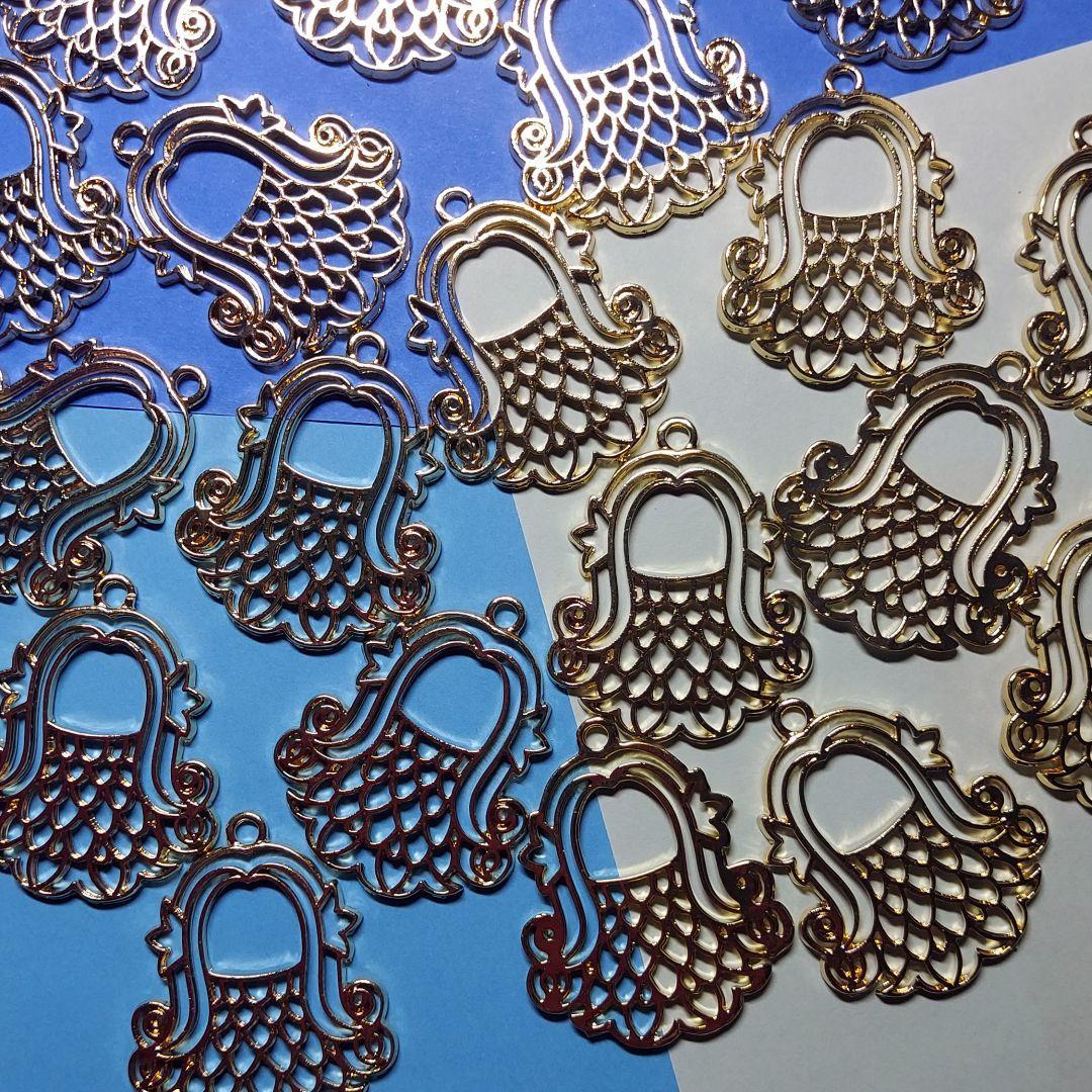 アマビエチャーム80個 レジン レジンフレーム 38mm×31mm