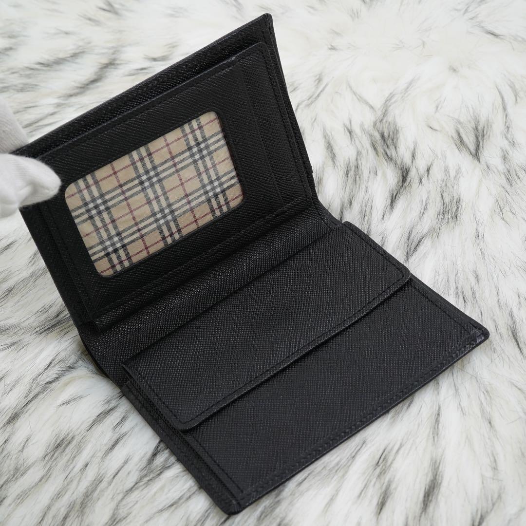 新品未使用品　BURBERRY LONDON 二つ折り財布　ノバチェック　黒