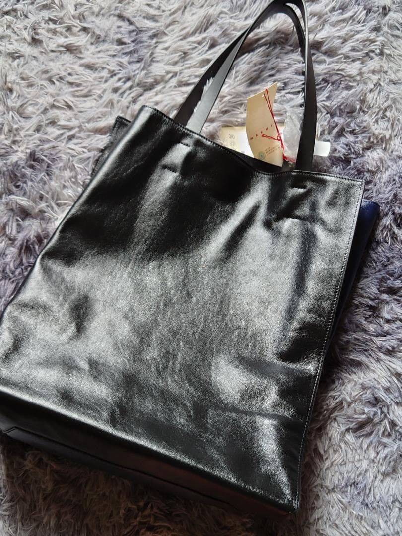 MARNI MUSEO レザートートバッグ　NAVY×BLACK 　O