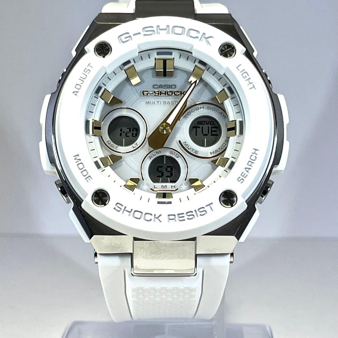 美品✨G-SHOCK GST-W300 電波ソーラー メンズ腕時計 ホワイト