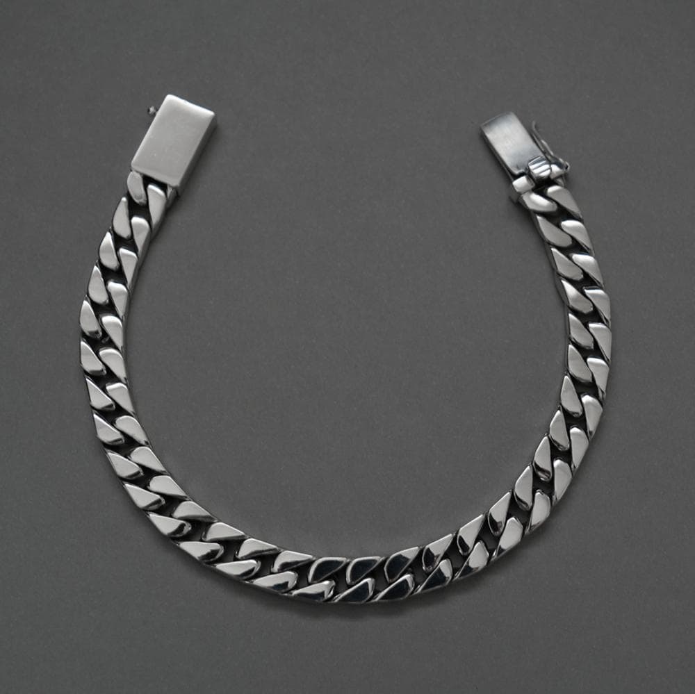 鑑定書付 重厚 シルバー 喜平チェーンブレスレット シルバー925