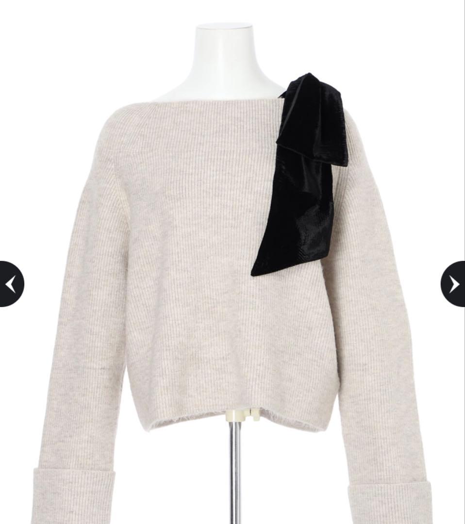 【新品】Apuweiser-riche / ベロアリボンゆるニット