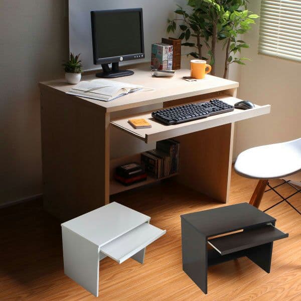 デスク スライド テーブル付88cm幅 シンプルデスク