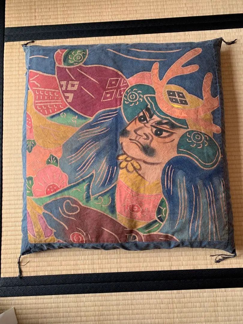 お座布団　70センチ四方　￼2組セット　幟旗￼柿渋染め　￼