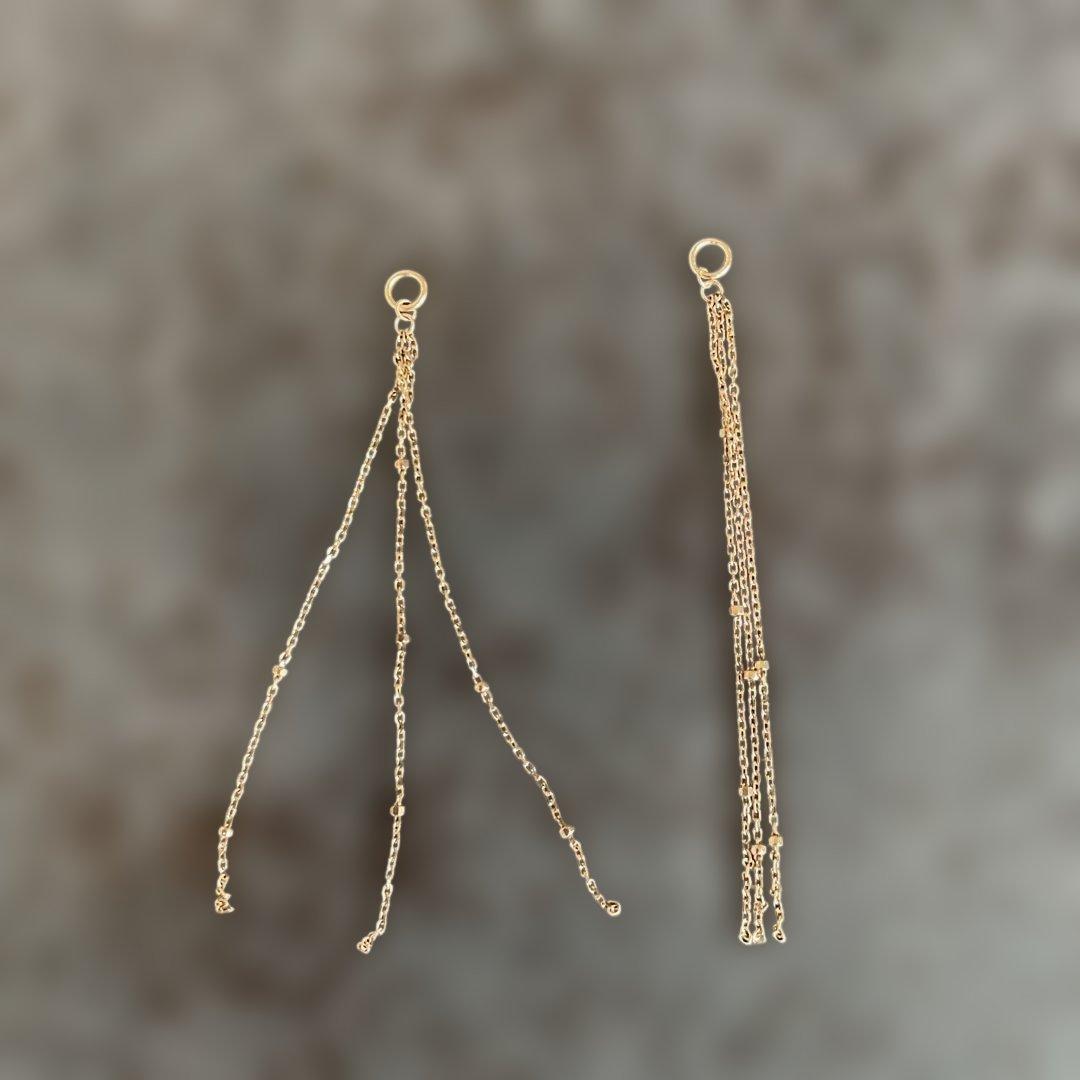 ageteゴールドロングチェーンピアス