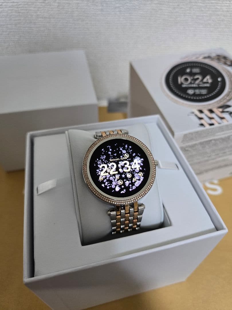 MICHAEL KORS デジタル腕時計 シルバー/ローズゴールド