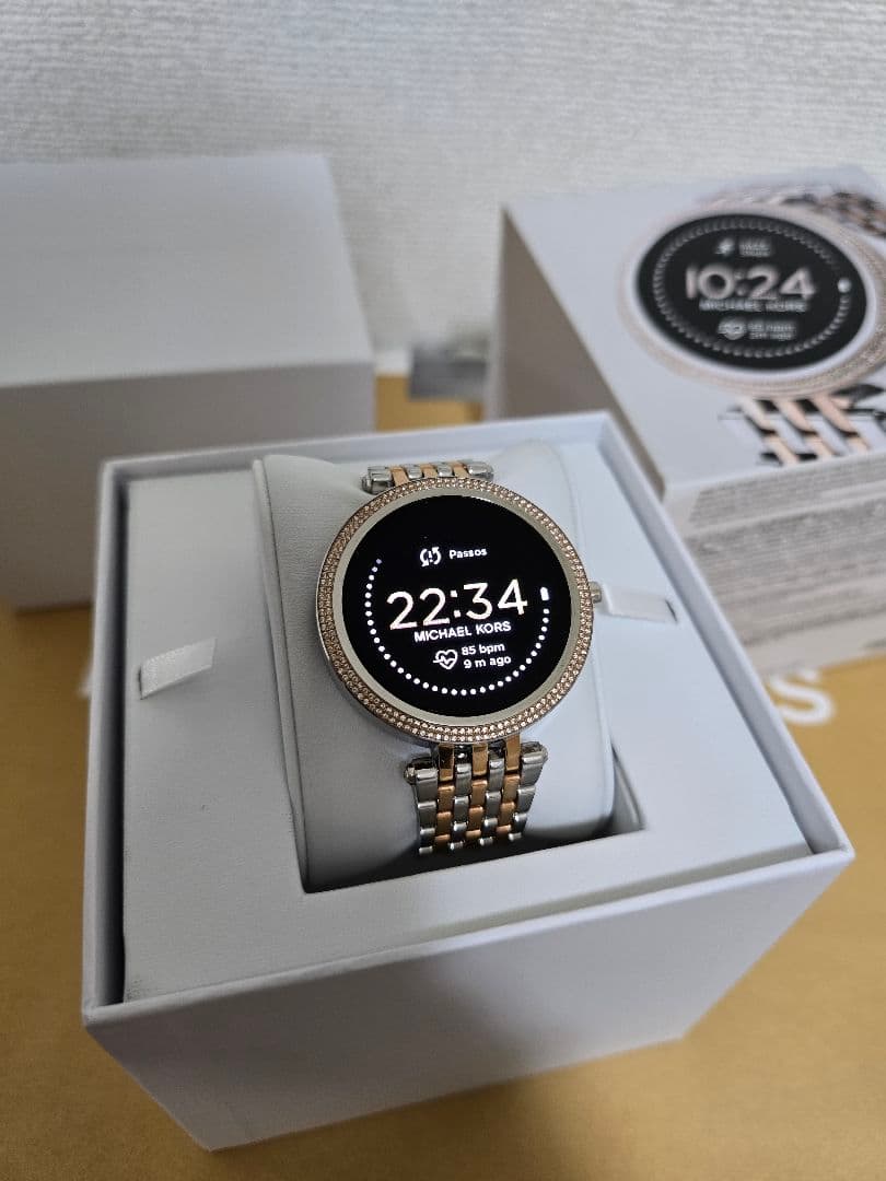 MICHAEL KORS デジタル腕時計 シルバー/ローズゴールド