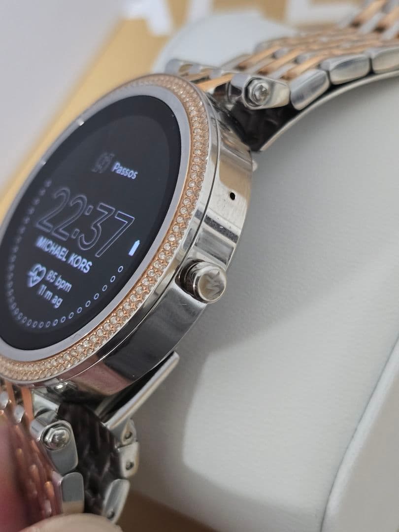 MICHAEL KORS デジタル腕時計 シルバー/ローズゴールド