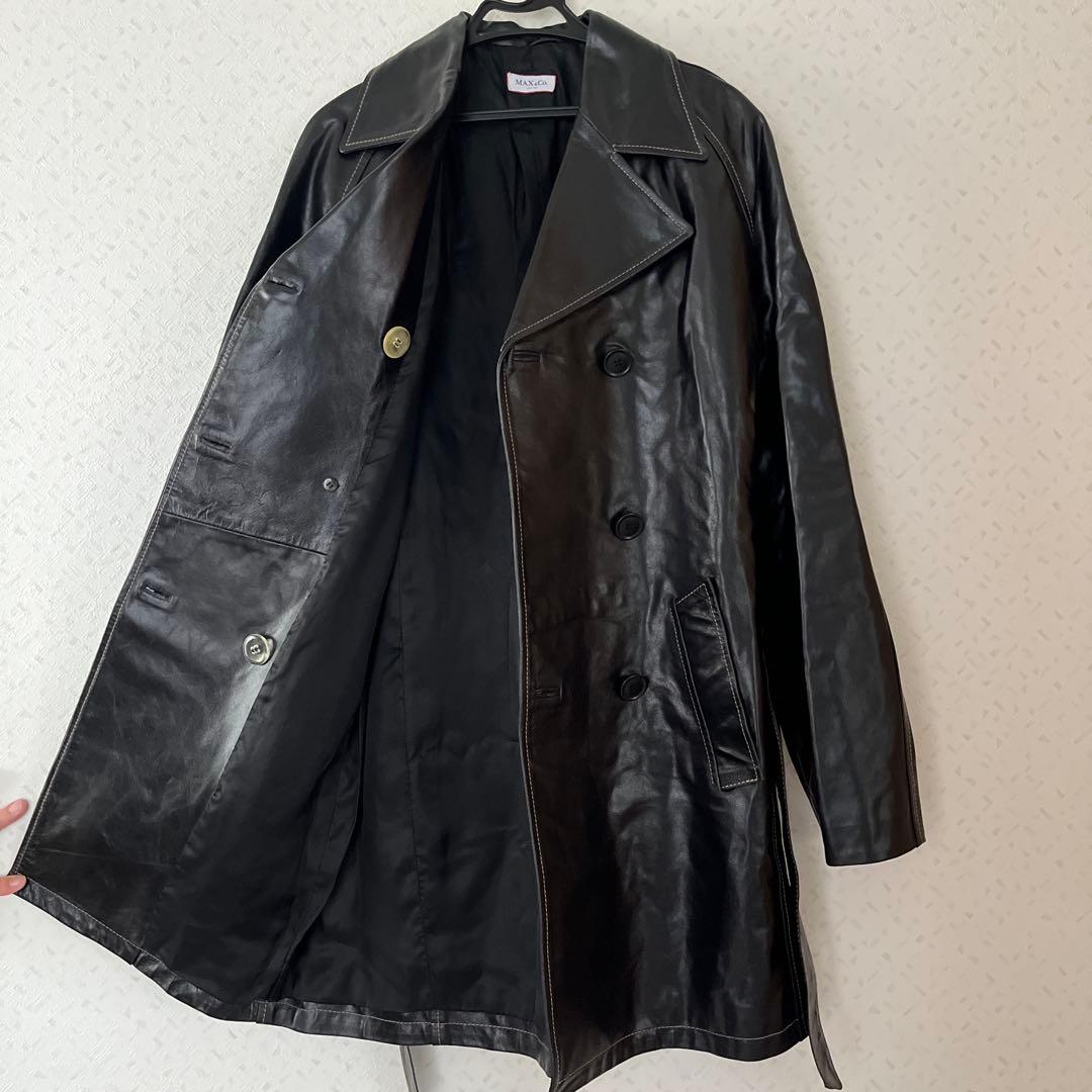 MAX&Co. マックスアンドコー レザーコート 牛革 ブラック