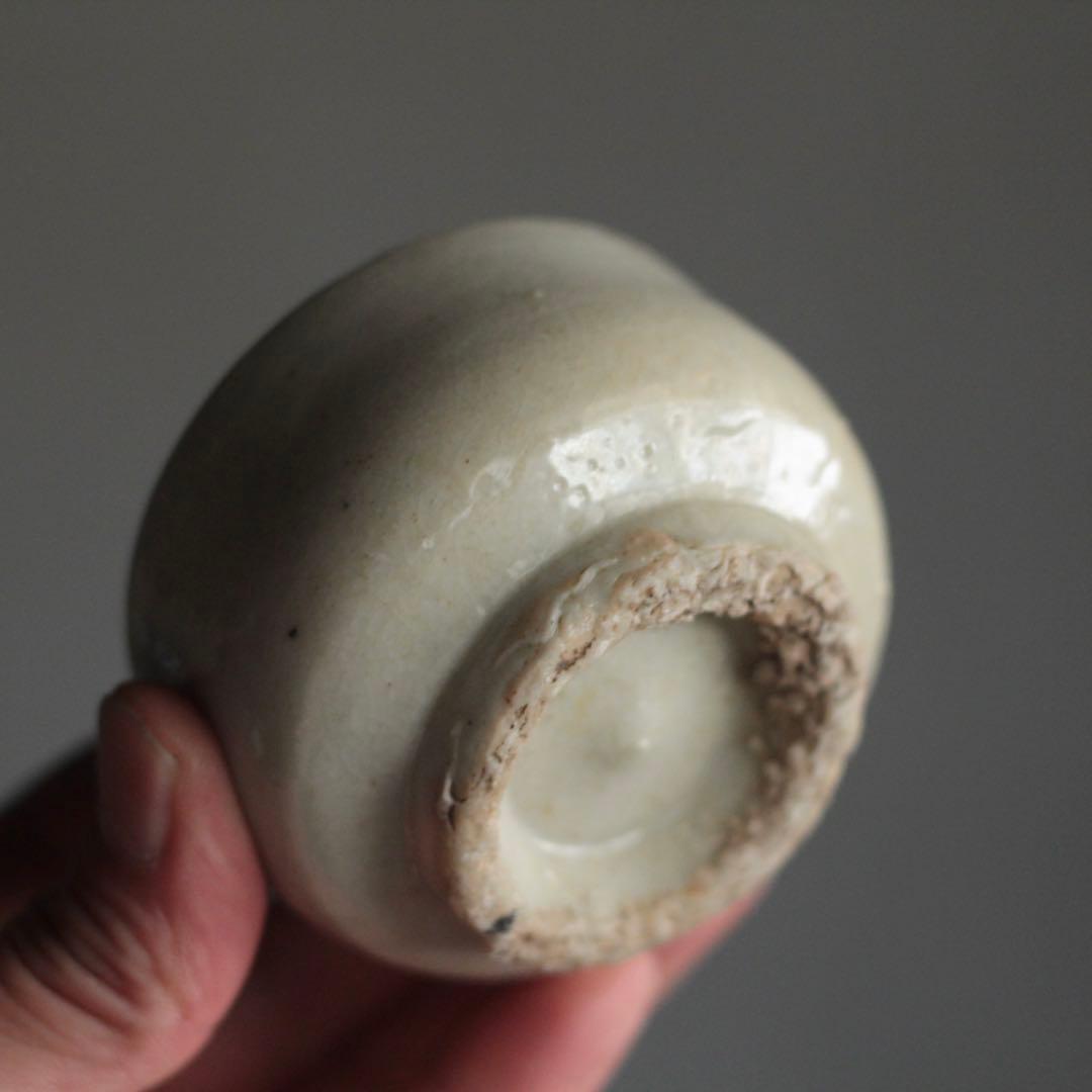 李朝 白磁 半筒 盃 ぐい呑み 古美術 古道具 アンティーク