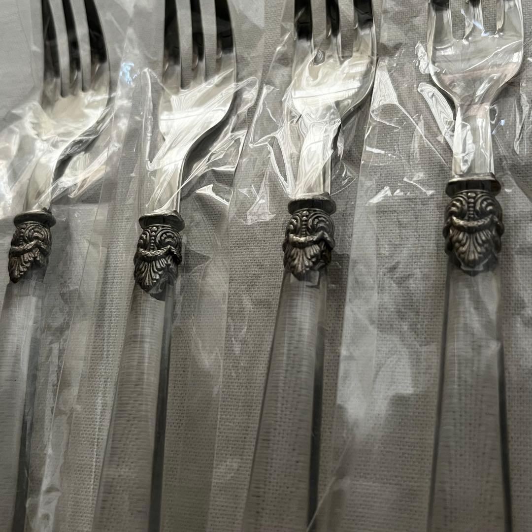 エメ ナポレオン 18-10 イタリア製 カトラリー クリア フォーク ケーキ