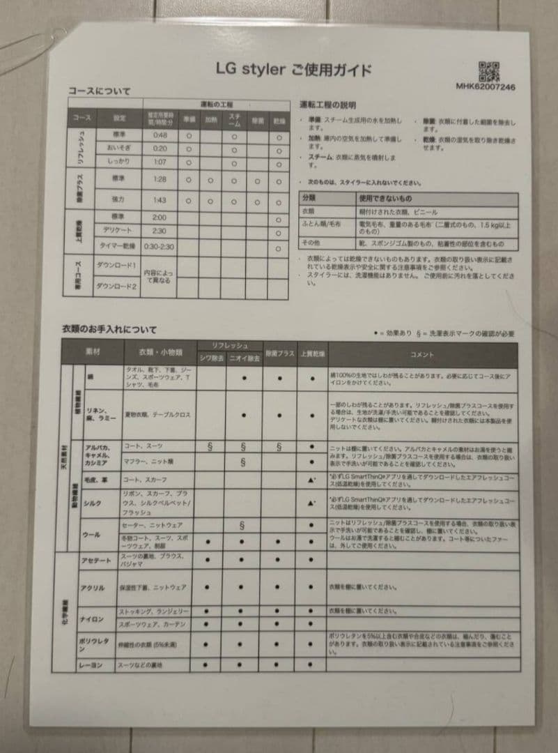 LG エルジー 電気乾燥機 STYLERスタイラーS3RERB 説明書付属