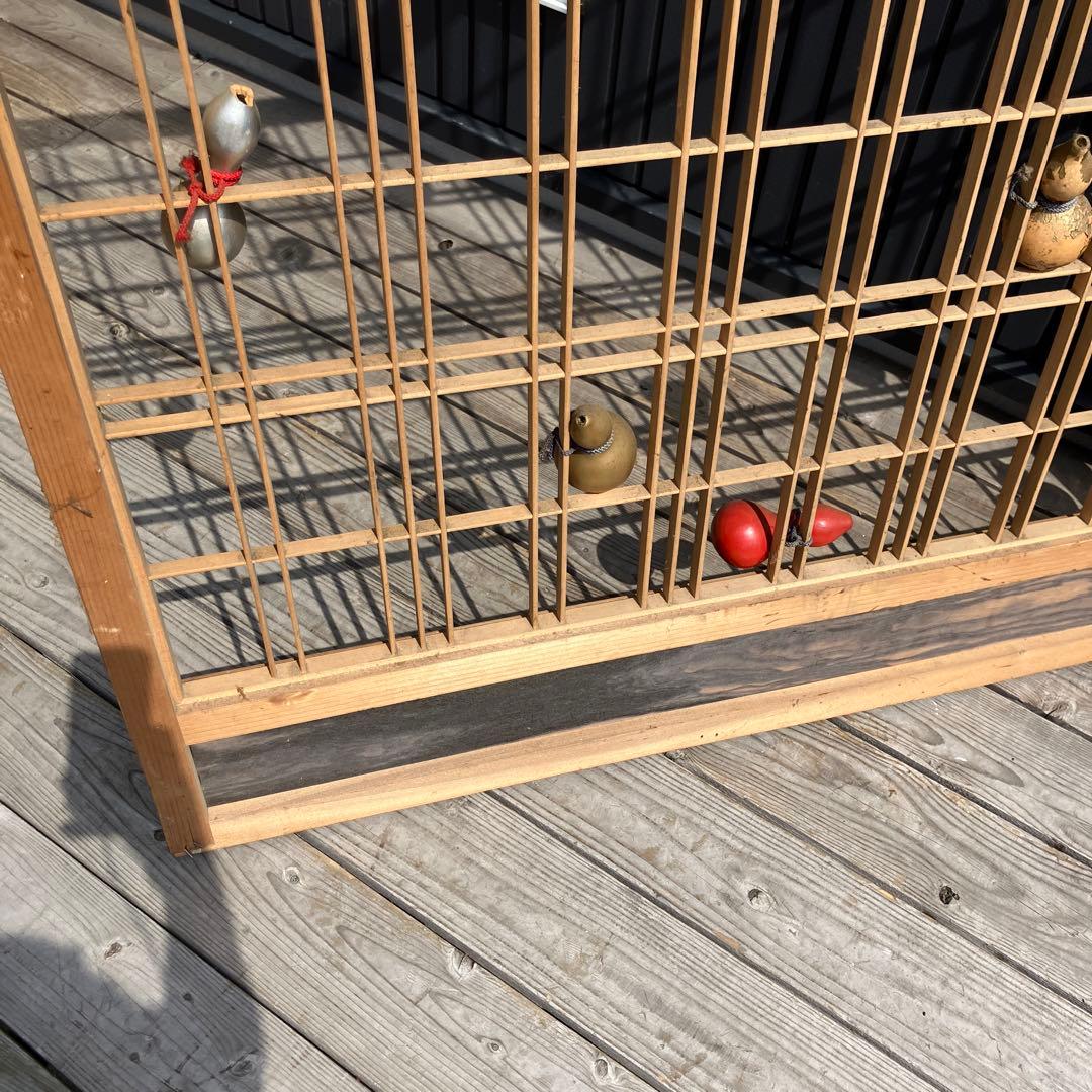 アンティーク建具 組子細工格子 透かし建具 襖 骨董品 欄間 みやび格子 瓢箪