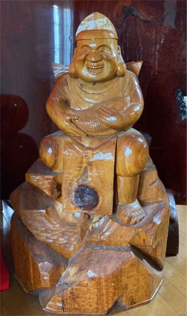 SALE！貴重❗️レア❗️屋久杉　恵比寿様　無垢材　置物