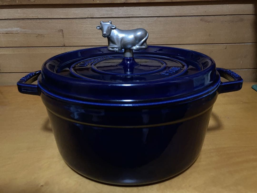 ストウブ鍋26cm LA COCOTTE ネイビーブルー 両手鍋