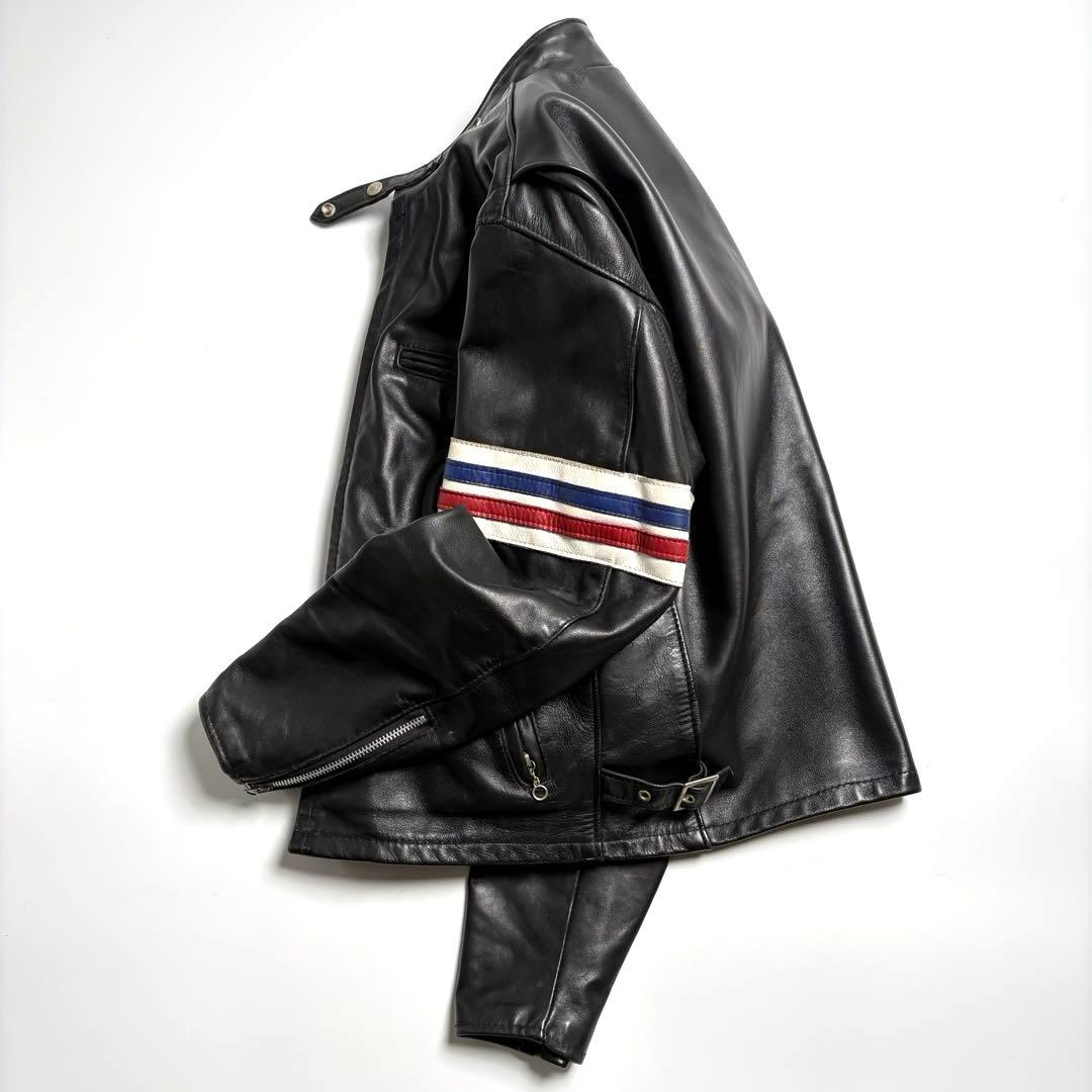 【米国製】Schott レザー ライダースジャケット 黒 40 馬革 671H