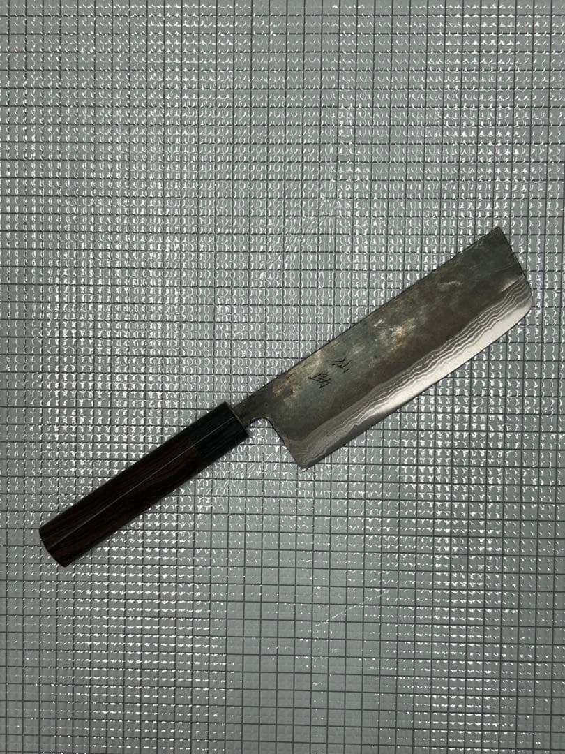 仙助 包丁 菜切 菜切包丁 165mm 安来鋼青紙２号 紫檀シノギ柄 ①