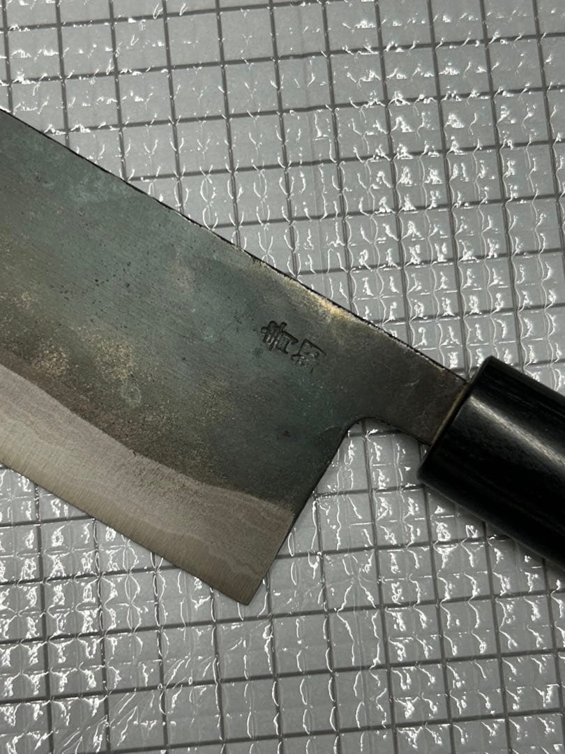 仙助 包丁 菜切 菜切包丁 165mm 安来鋼青紙２号 紫檀シノギ柄 ①