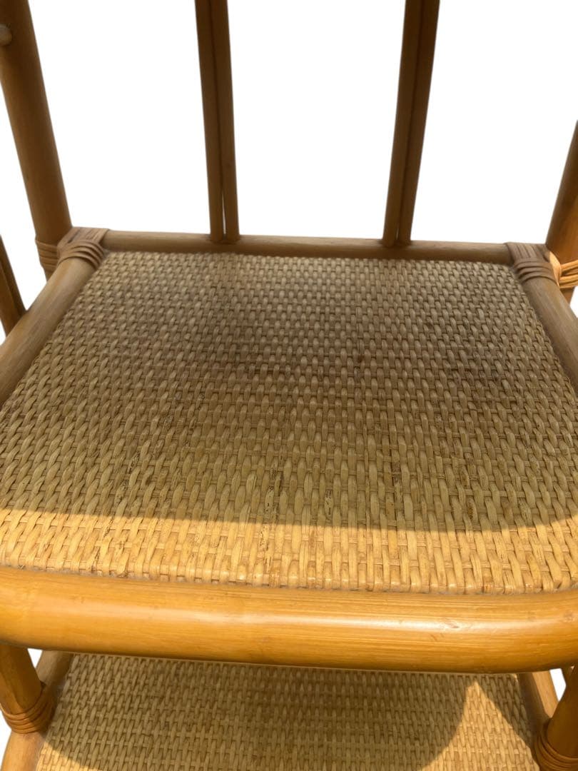 ラタン 籐 電話台 キャビネット 昭和レトロ