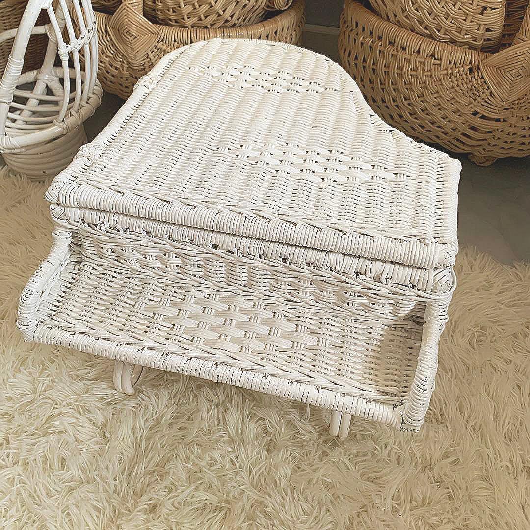 グランドピアノ風 小物入れ 籘カゴ ラタン バスケット