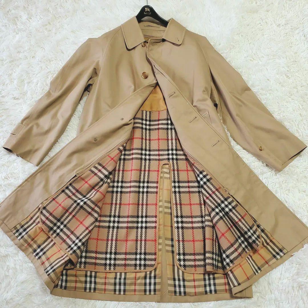 【ロング丈】バーバリー トレンチコート ライナー付 総裏チェック メンズ L