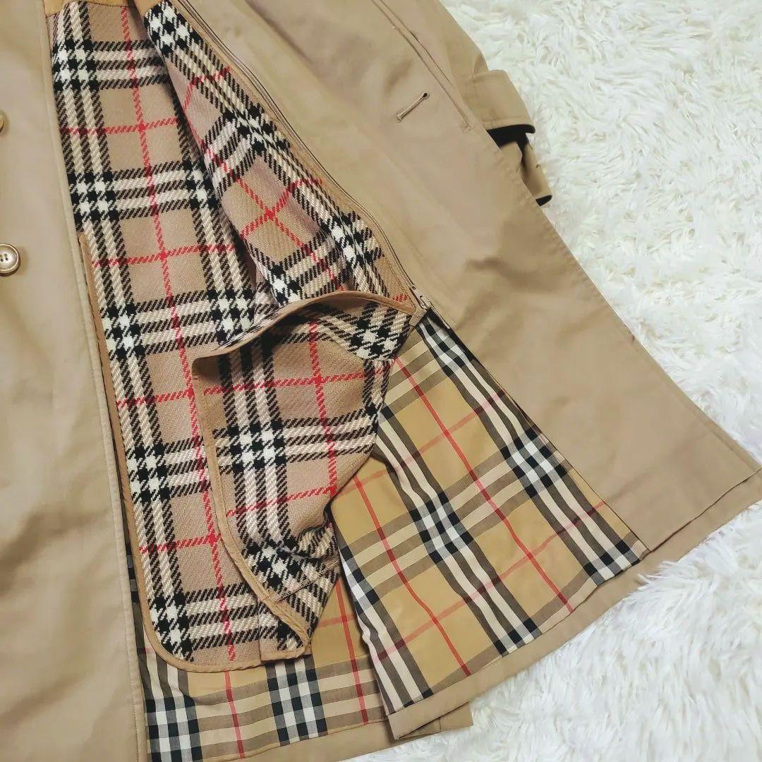 【ロング丈】バーバリー トレンチコート ライナー付 総裏チェック メンズ L