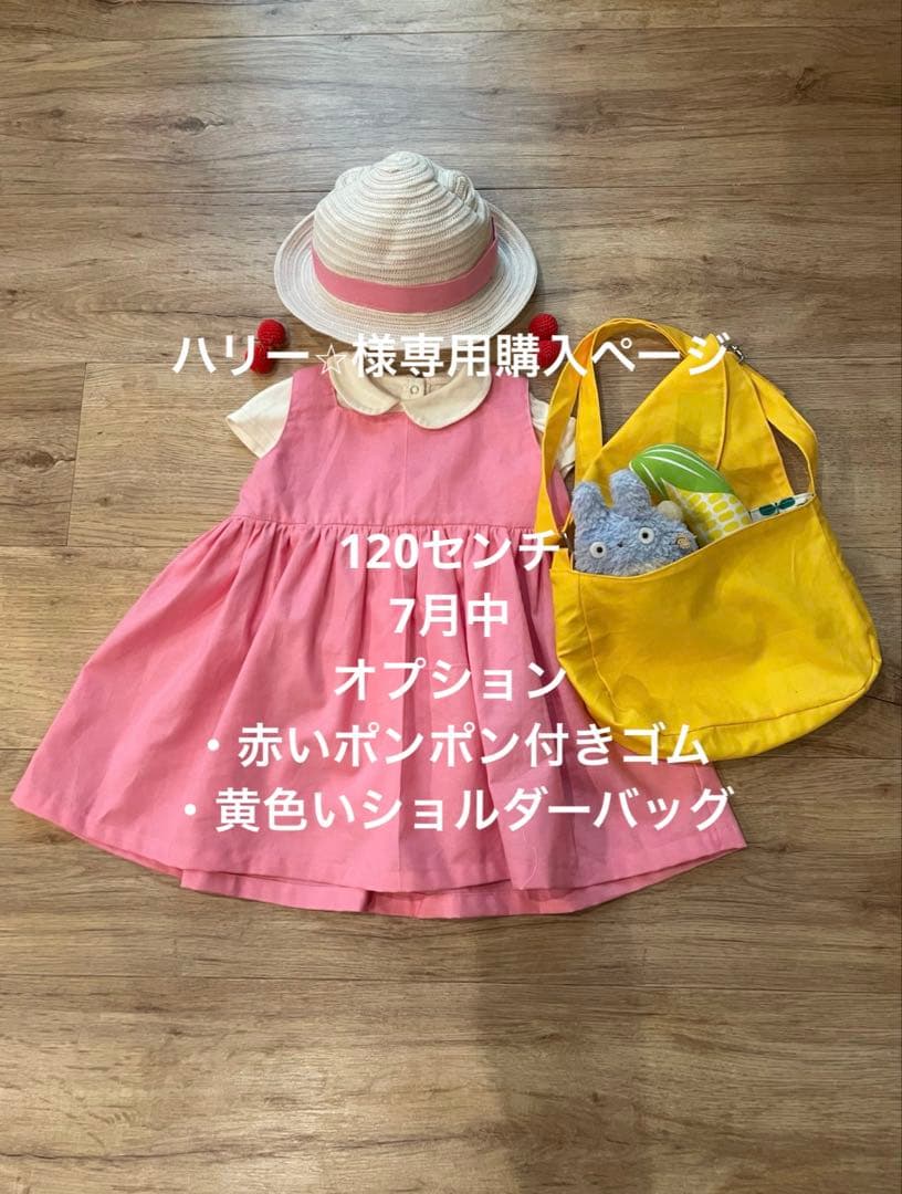【ハリー⭐︎購入ページ】めいちゃんワンピ120cmお早め/ポンポン/バッグ
