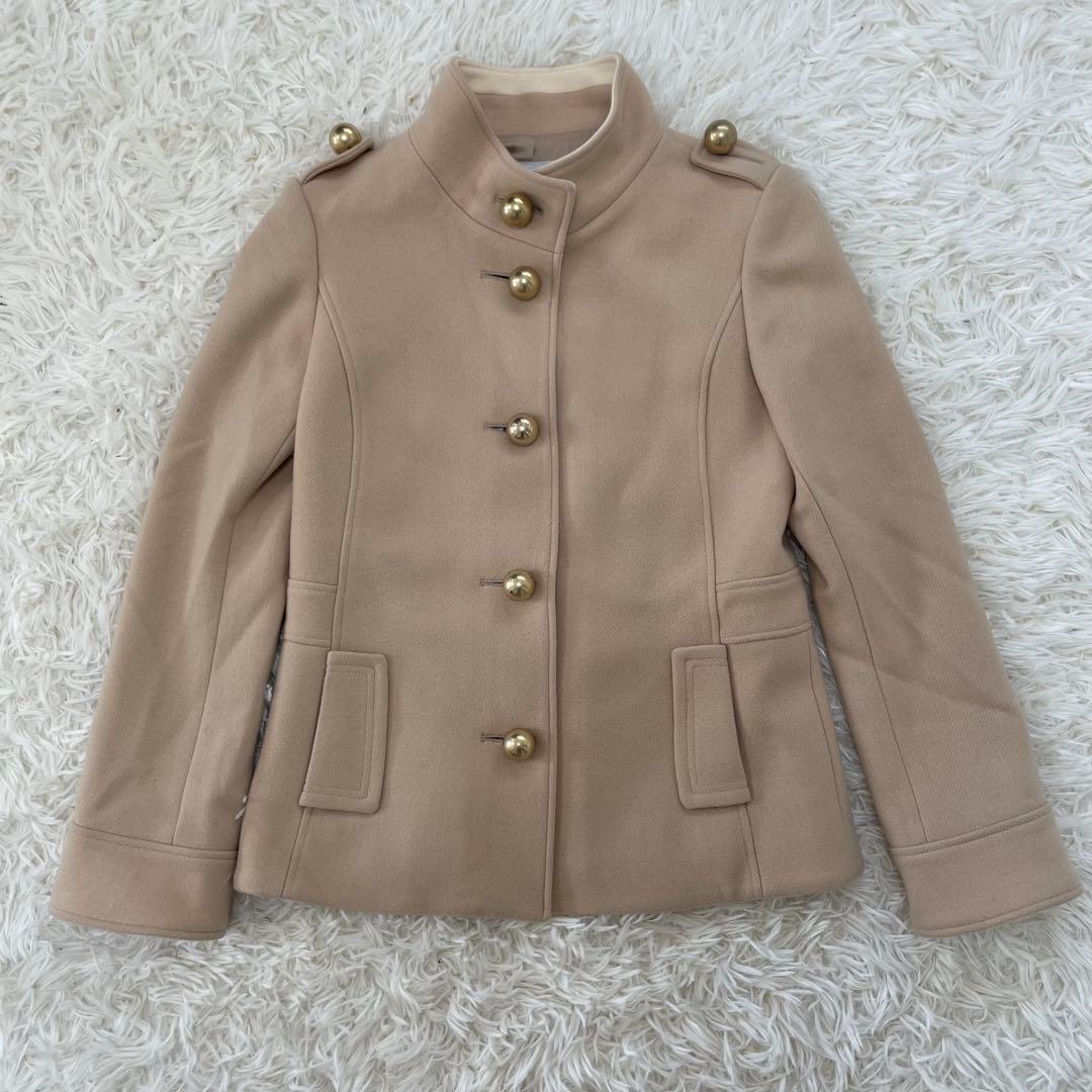 【みくさん】ELLE エル カシミヤ混 ナポレオンジャケット 金ボタン