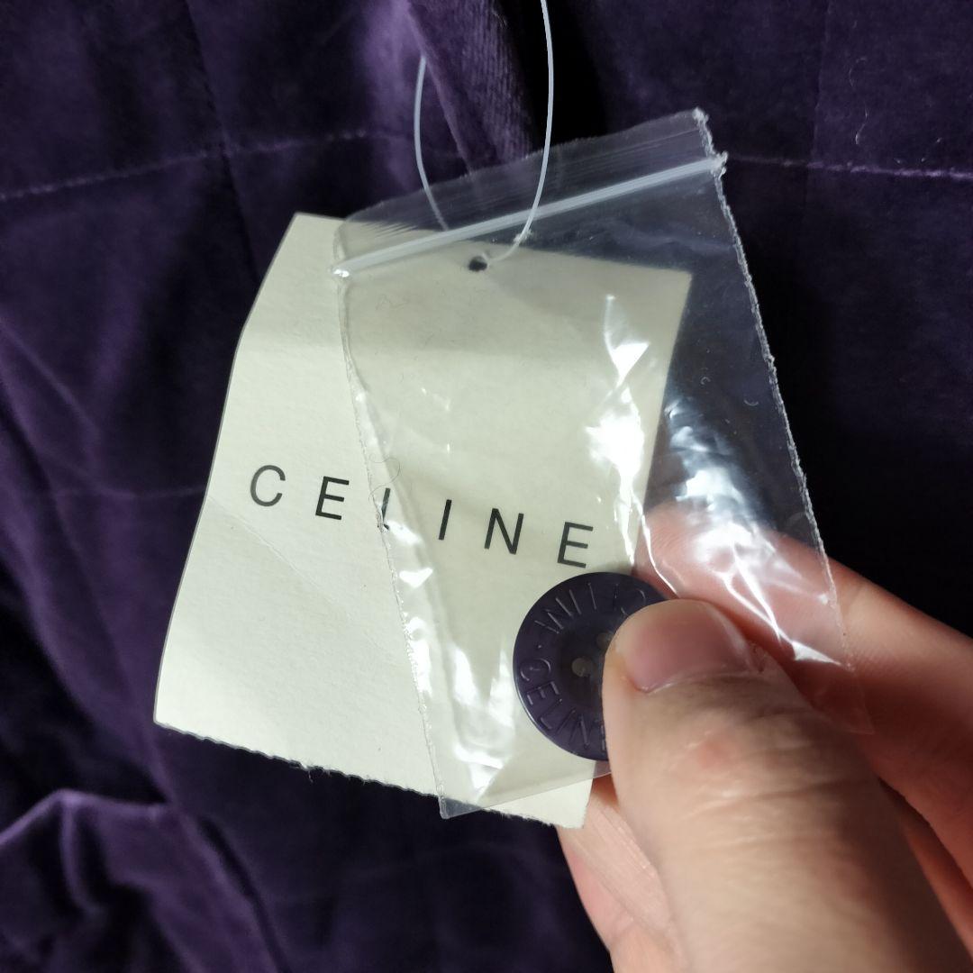 新品未使用品 CELINEセリーヌ ロングチェスターコート ベロア生地 刺繍ロゴ