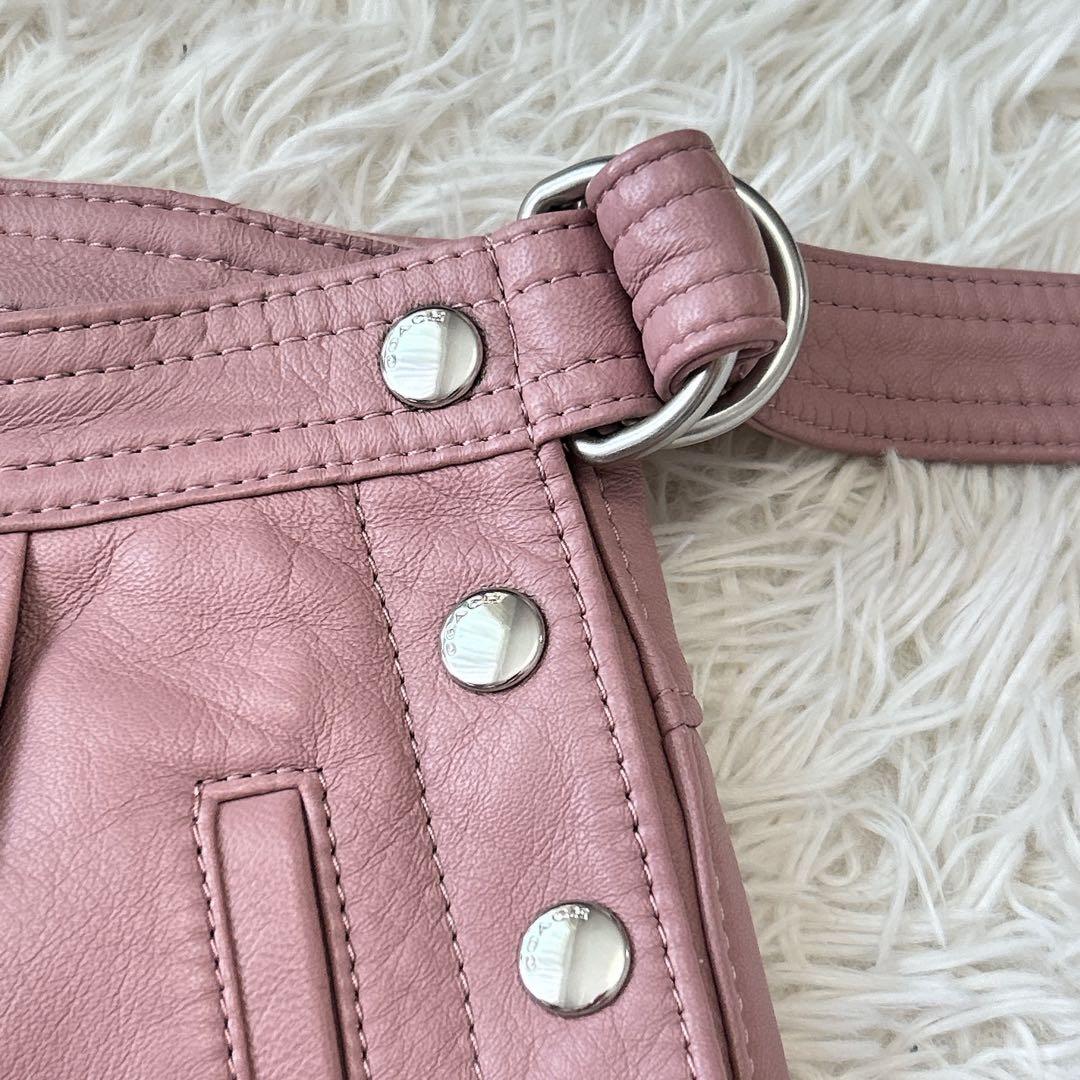 希少✨COACH クロップドパンツ＆キュロット ラムレザー ピンク M 極美品