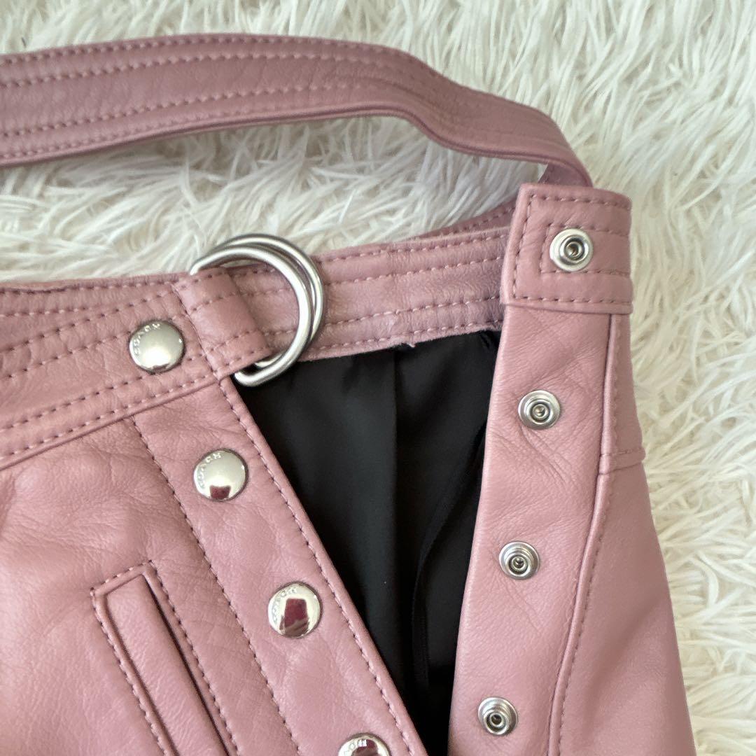 希少✨COACH クロップドパンツ＆キュロット ラムレザー ピンク M 極美品