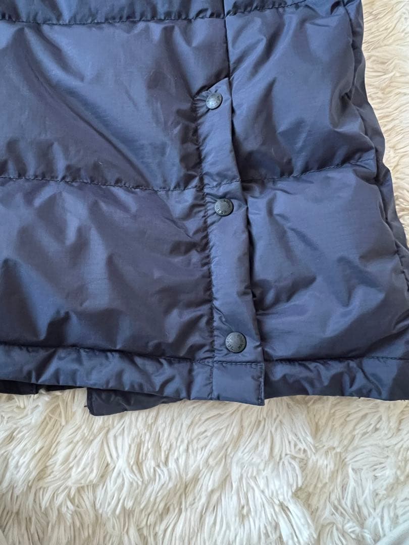 NANGA ネイビー レディースロングダウンジャケットXLファー付き