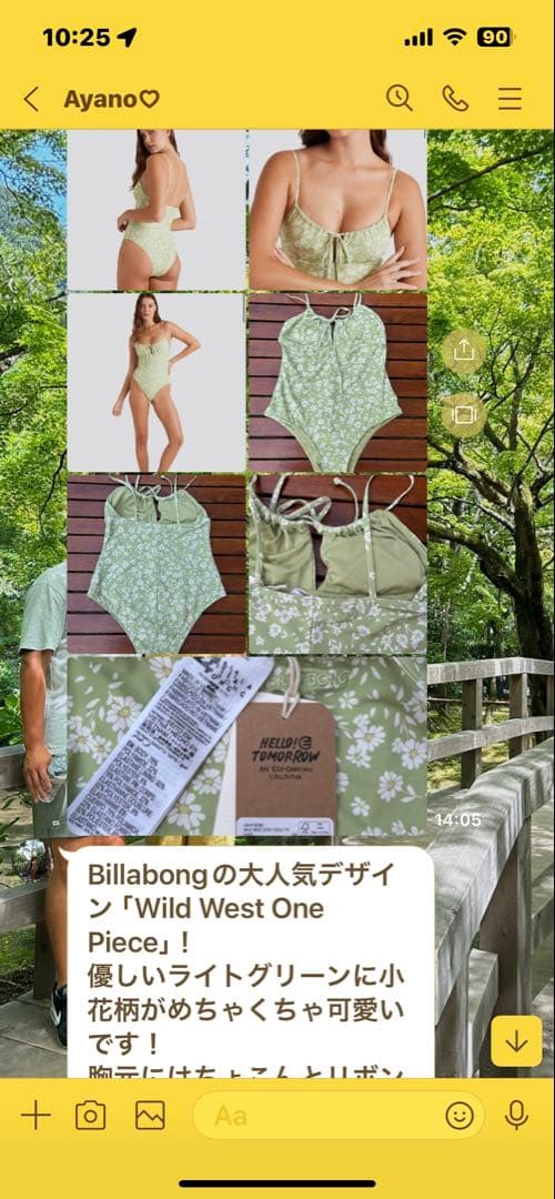 Billabong 花柄ワンピース水着　Wild West One Piece