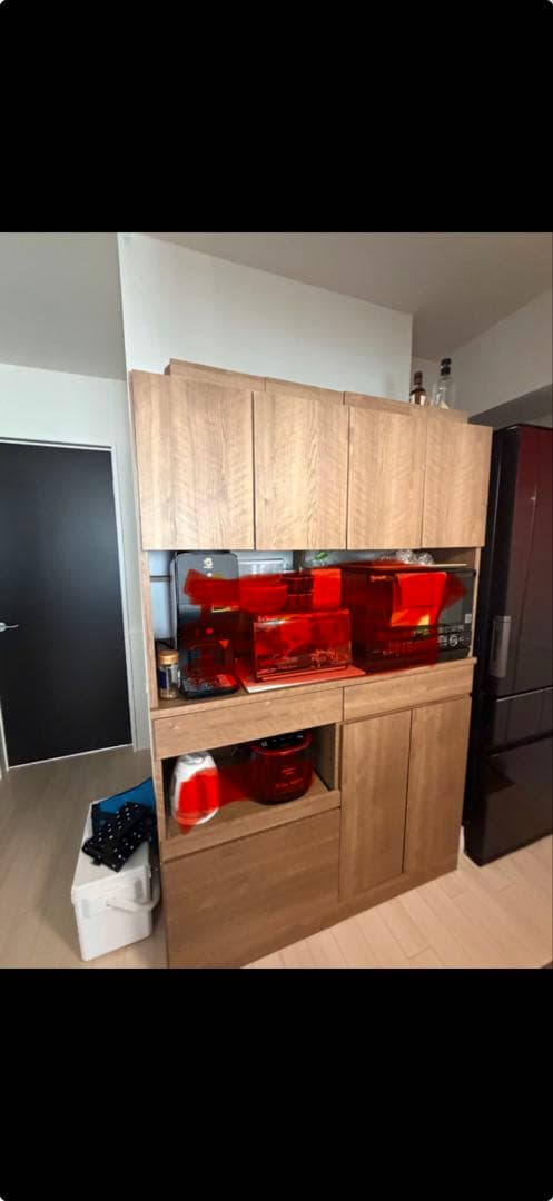 木目調 食器棚 コンパクト