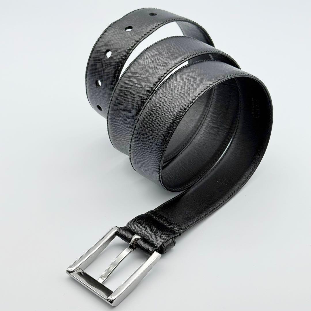 ✨美品✨PRADA ベルト 本革 シルバー金具 純正革 メンズ 紳士 ビジネス