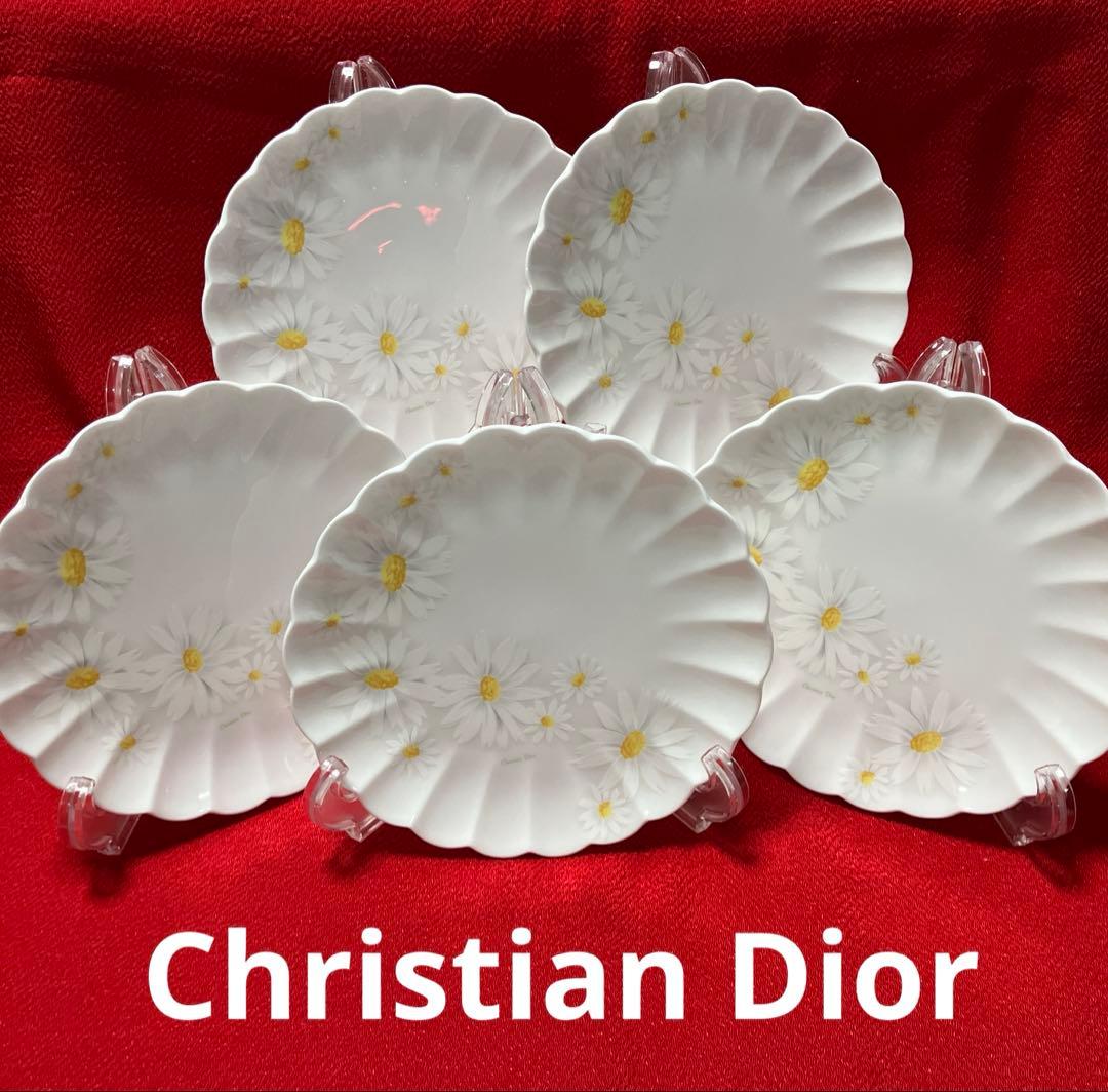Christian Dior マーガレットプレート5枚セット　花型縁