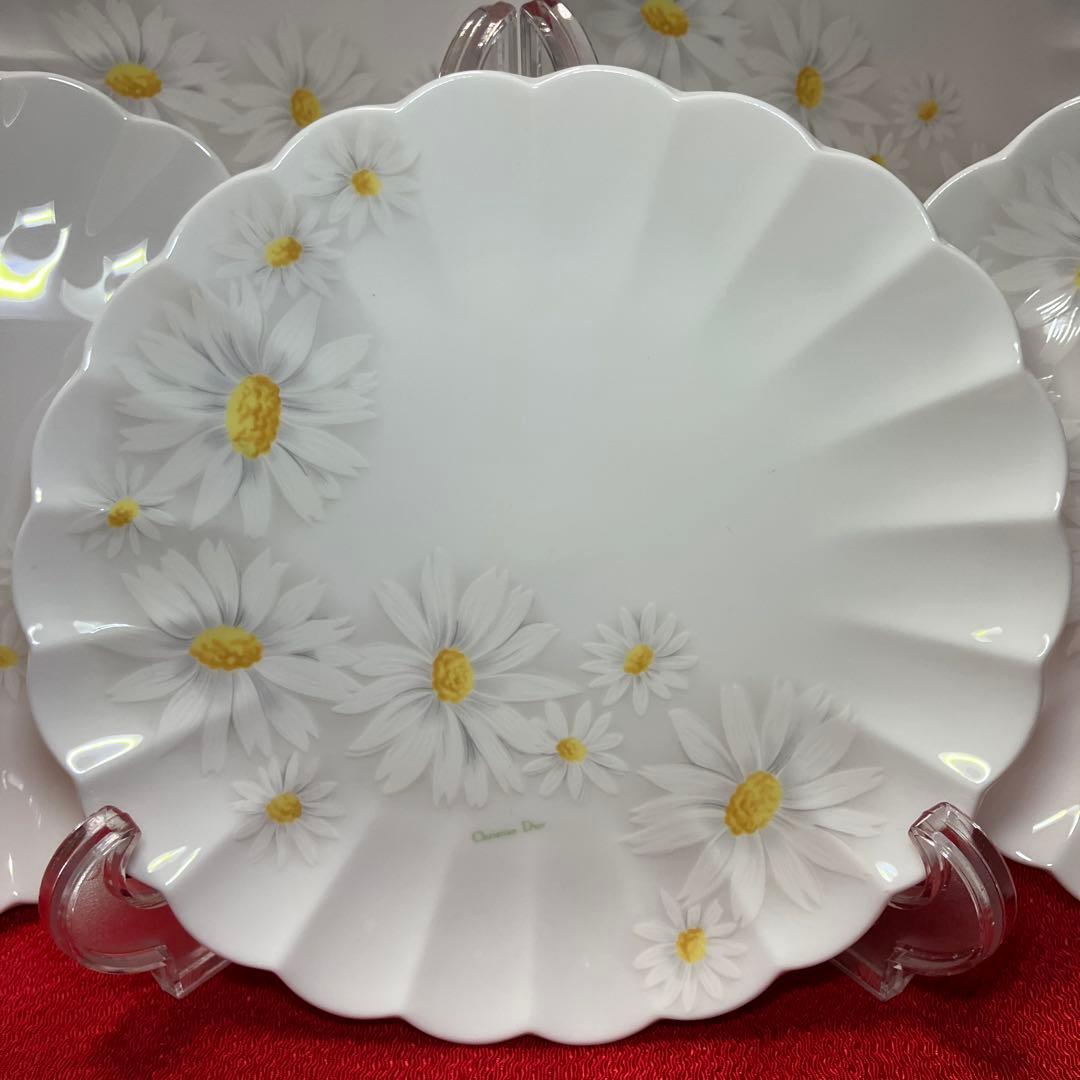 Christian Dior マーガレットプレート5枚セット　花型縁