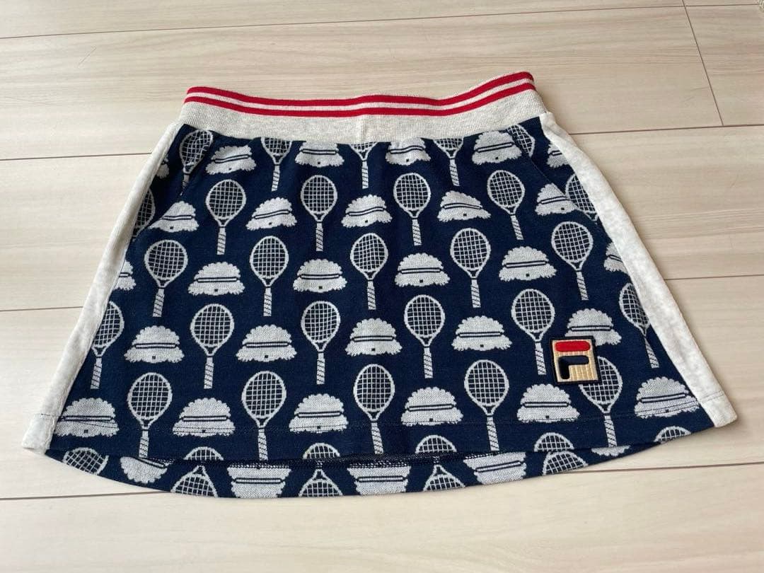 FILA テニスジャケット スコート　トイプードル柄　ネイビー　上下Mサイズ