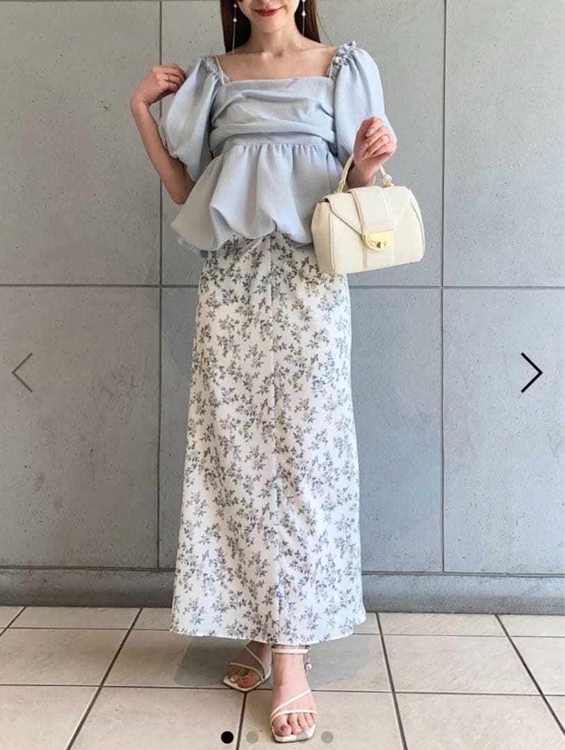 FRAY I.D 3wayオフショルパフスリーブブラウス／ウォッシャブル ブルー