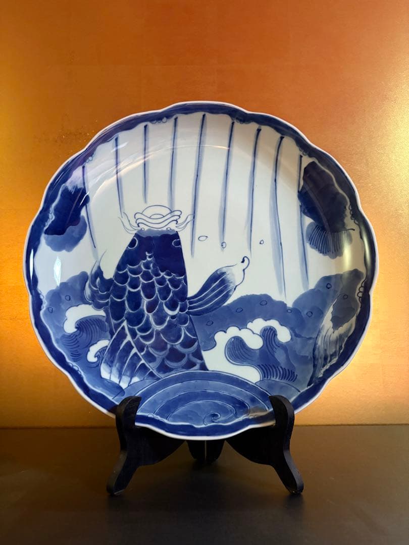 鯉の滝登り　大皿　飾り皿