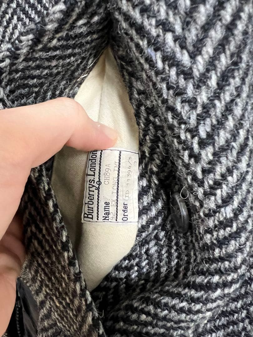 Burberrys ヘリンボーン柄ステンカラーコート（ビンテージ）