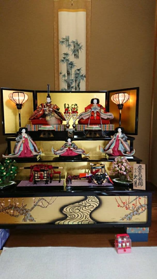 久月 衣裳着 木製三段 十番親王三五官女 お雛様