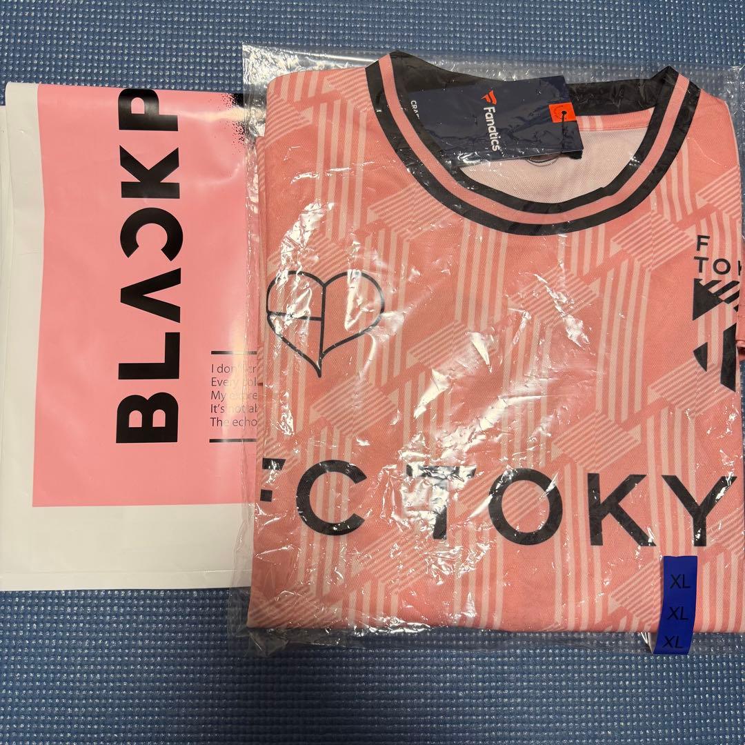 FC東京×BLACKPINK ピンク Tシャツ【XL】　ショッパー おまけ付き