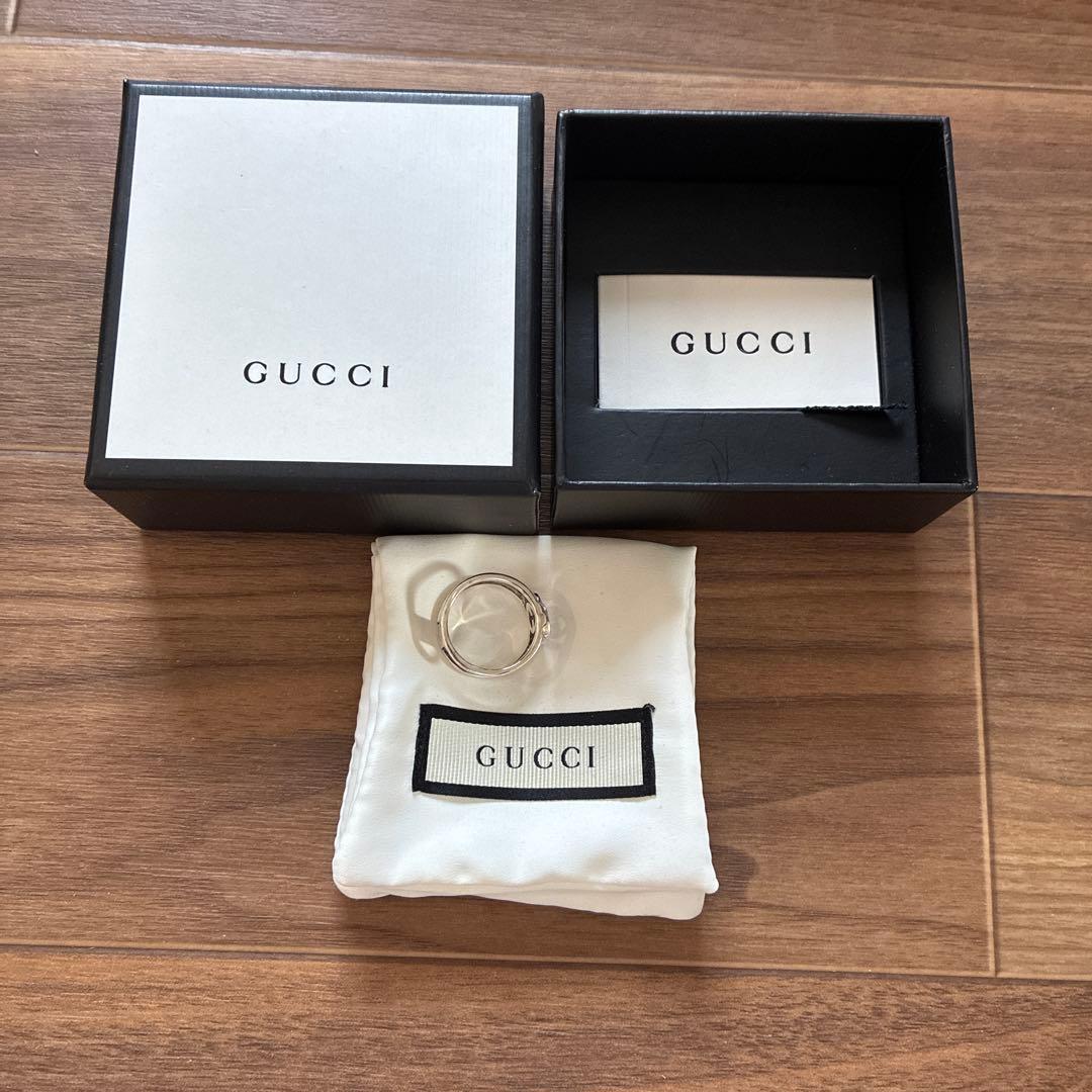 ゲ*り様 GUCCI ダブルGロゴ シルバーリング　シルバー925 サイズ17
