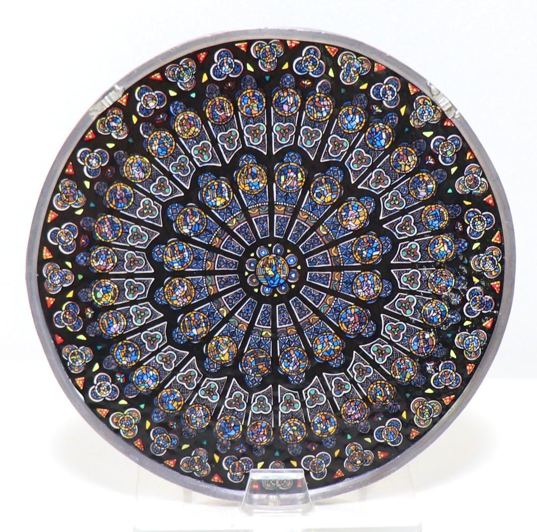 ノートルダム大聖堂 ヴィンテージ ステンドグラス 北のバラ窓 ローズ パリ 教会