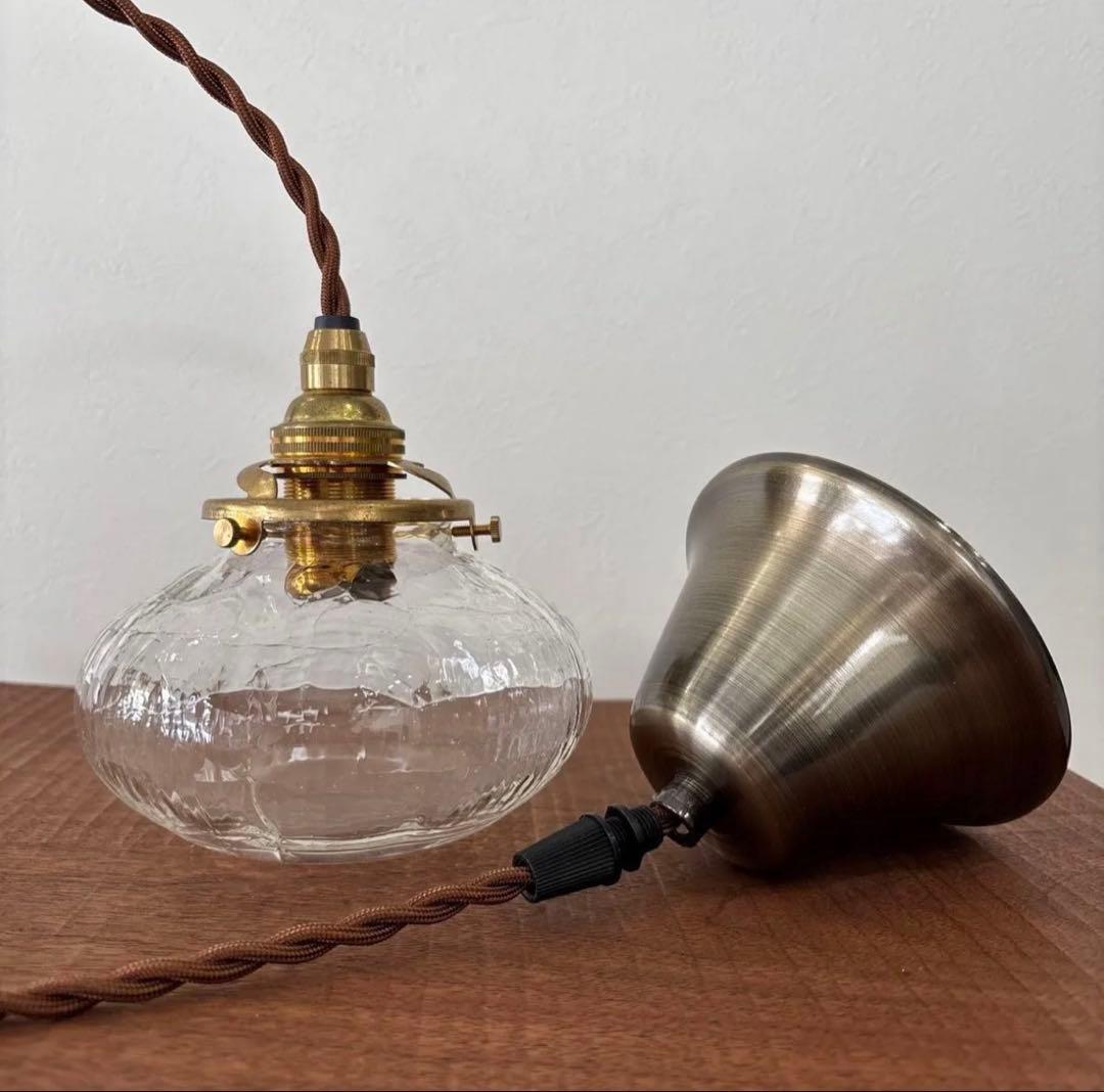 安土草多　ペンダントライト [E17] 平球 クラック　 ガラス 照明