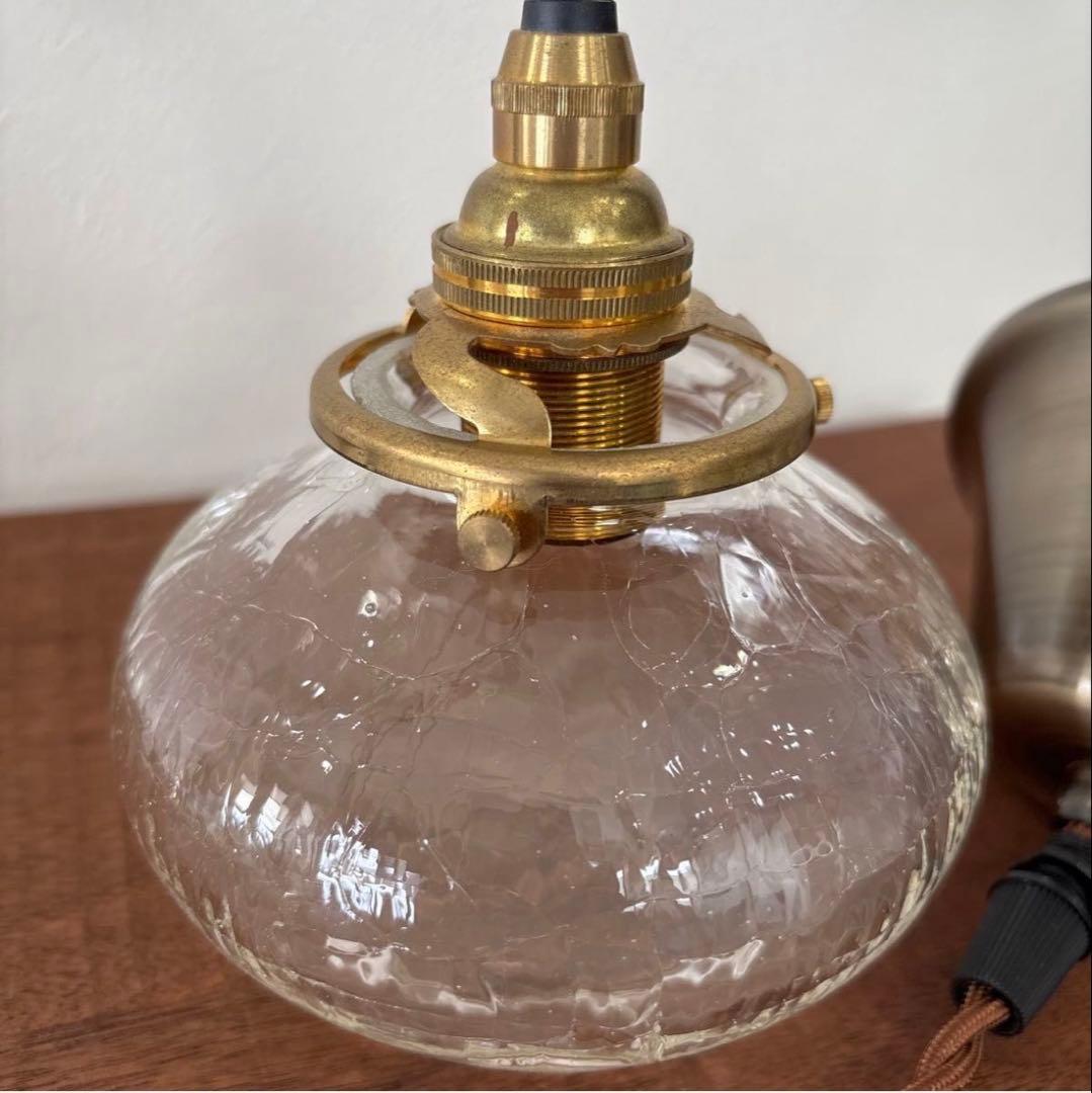 安土草多　ペンダントライト [E17] 平球 クラック　 ガラス 照明