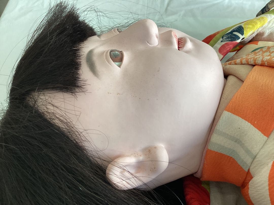 市松人形 74cm 花月斎？　石黒製作　綿入り着物　抱き人形　吹子付き